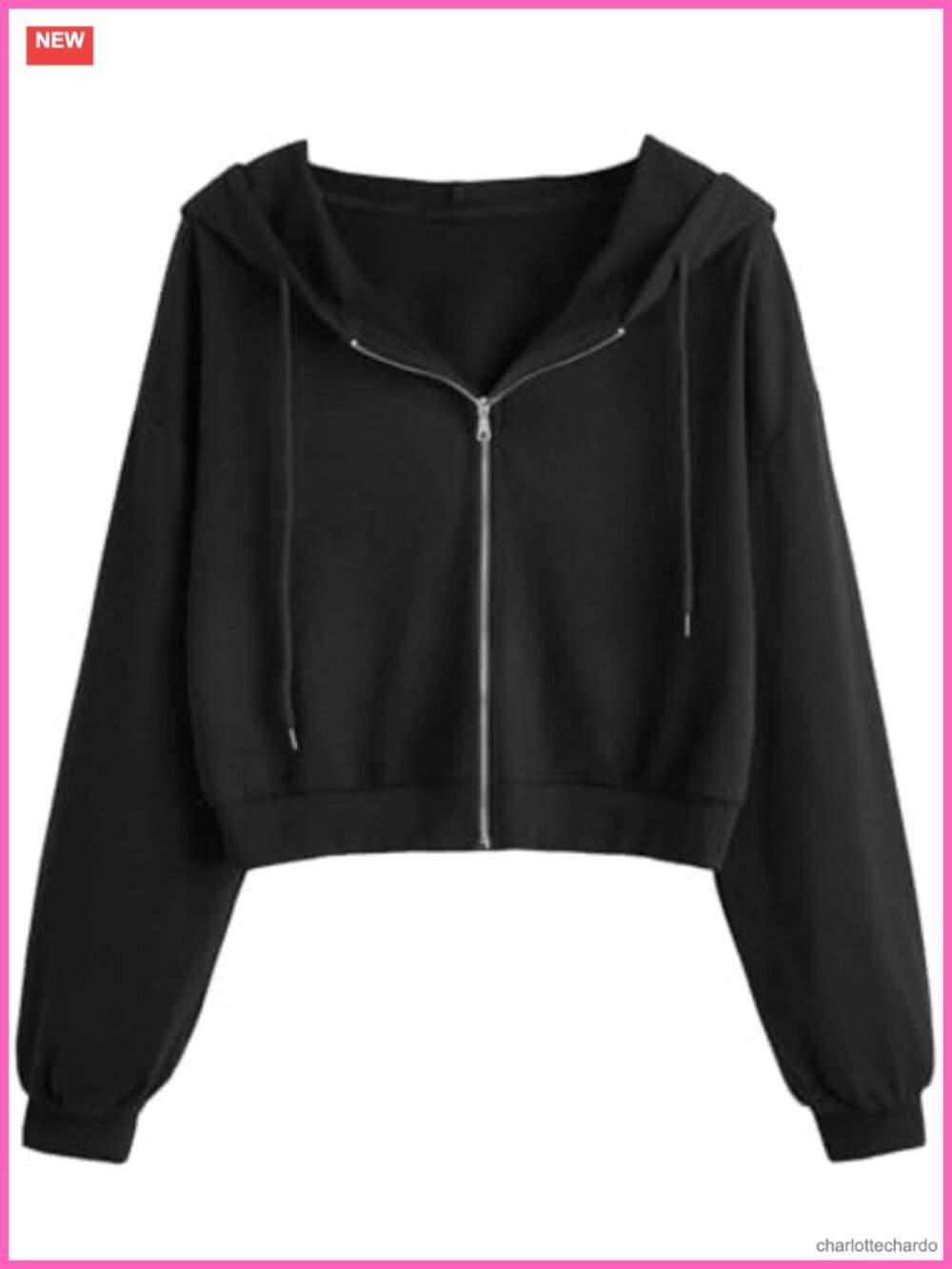 Cropped Zip Up Hoodie Women's Sweatshirt Jacket 80% Polyester 20% Cotton